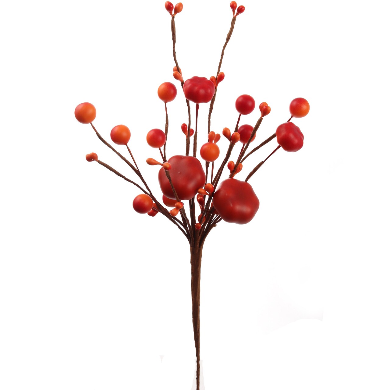 11-Inch Artificial Orange Pumpkin Picks - Set of 8 Mini Fall Berry Picks for Autumn Accents, Ideal for Floral Arrangements, Parties & Events, Home & Office Decor - Floral Home by Artificial Flowers